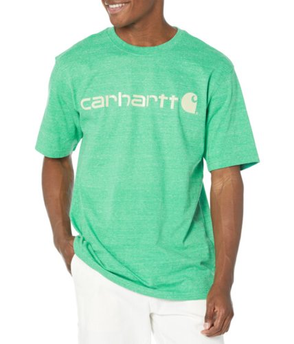 Imbracaminte barbati carhartt signature logo ss t-shirt malachite snow heather