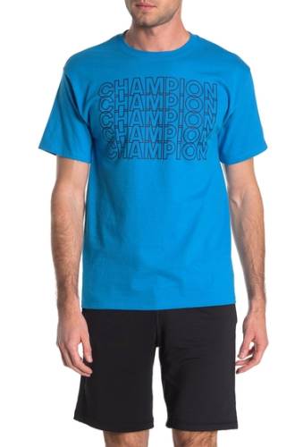 Imbracaminte barbati champion classic logo graphic print t-shirt deep blue water