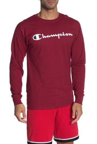 Imbracaminte barbati champion classic logo print long sleeve t-shirt cherry pie