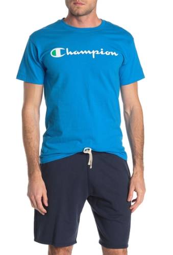 Imbracaminte barbati champion classic logo print short sleeve t-shirt deep blue water