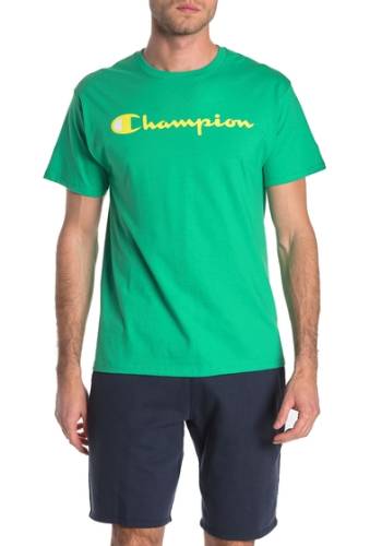 Imbracaminte barbati champion classic logo print short sleeve t-shirt green myth