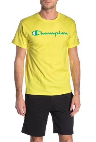 Imbracaminte barbati champion classic logo print short sleeve t-shirt journey yellow