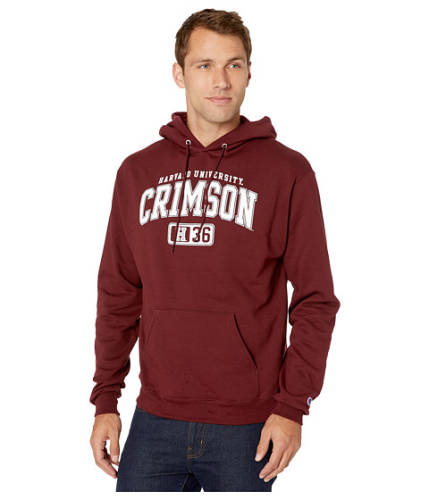 Imbracaminte barbati champion college harvard crimson powerblendreg fleece hoodie maroon 2