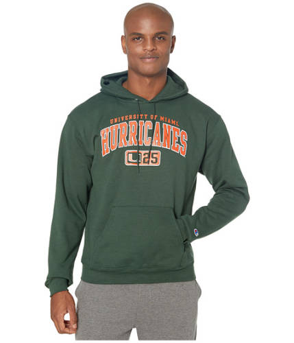 Imbracaminte barbati champion college miami hurricanes powerblendreg fleece hoodie dark green 2