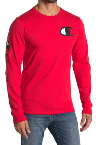 Imbracaminte barbati champion heritage big-c logo long sleeve t-shirt team red s