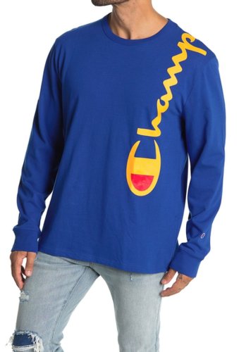 Imbracaminte barbati champion heritage over-shoulder script long sleeve tee surf the w