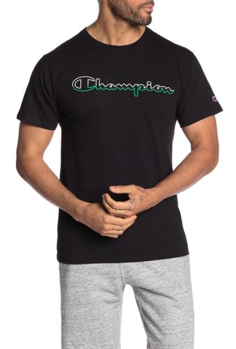 Imbracaminte barbati champion logo graphic crew neck t-shirt black