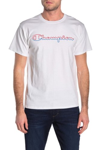 Imbracaminte barbati champion logo graphic crew neck t-shirt white