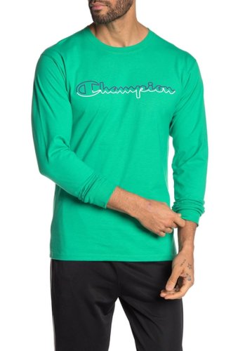 Imbracaminte barbati champion logo graphic long sleeve t-shirt green myth