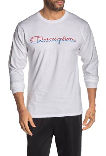 Imbracaminte barbati champion logo graphic long sleeve t-shirt white
