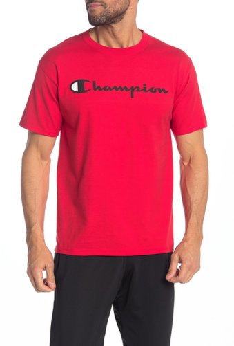 Imbracaminte barbati champion logo print crew neck t-shirt scarlet