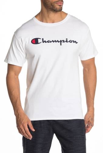 Imbracaminte barbati champion logo print crew neck t-shirt white