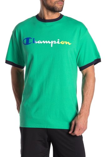 Imbracaminte barbati champion short sleeve graphic print t-shirt green mythnavy