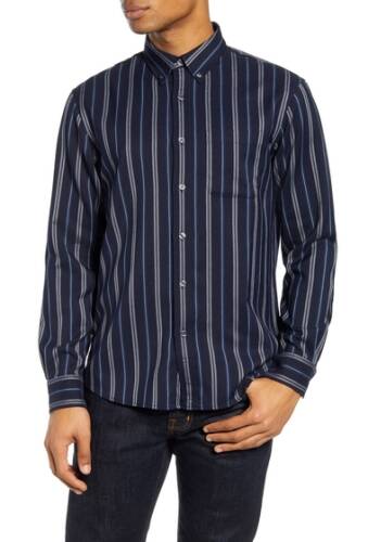 Imbracaminte barbati club monaco alternating stripe button-down shirt navy multi