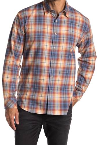 Imbracaminte barbati coastaoro freddler regular fit long sleeve plaid shirt orange