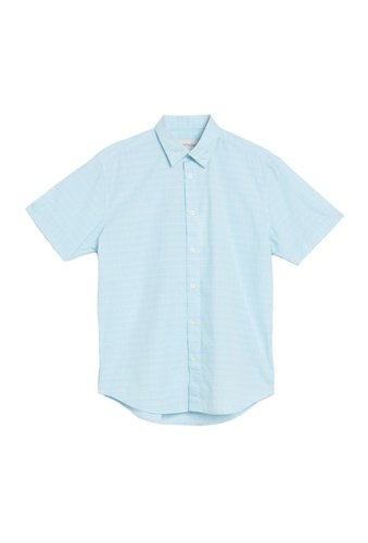 Imbracaminte barbati coastaoro loma print short sleeve regular fit shirt aqua