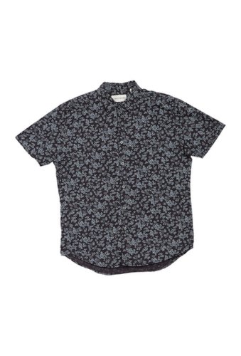 Imbracaminte barbati coastaoro westport regular fit floral print short sleeve shirt black