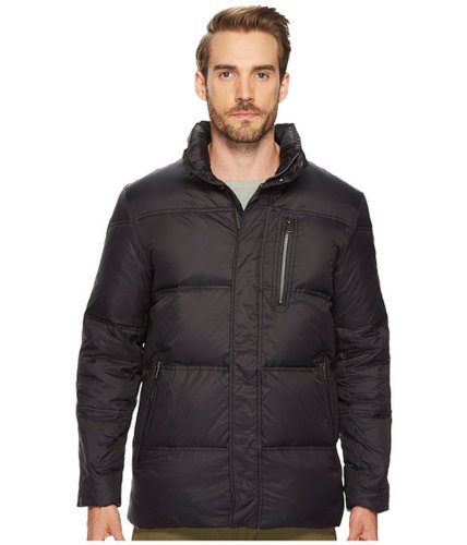 Imbracaminte barbati cole haan 32quot zip front packable to travel pillow with fleece trim quilted jacket black