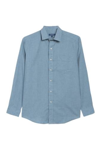 Imbracaminte barbati cole haan linen blend regular fit shirt smoke blue