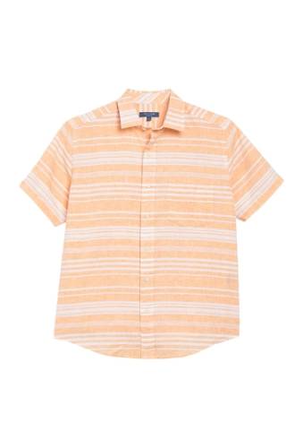 Imbracaminte barbati cole haan linen blend striped regular fit shirt buckskin