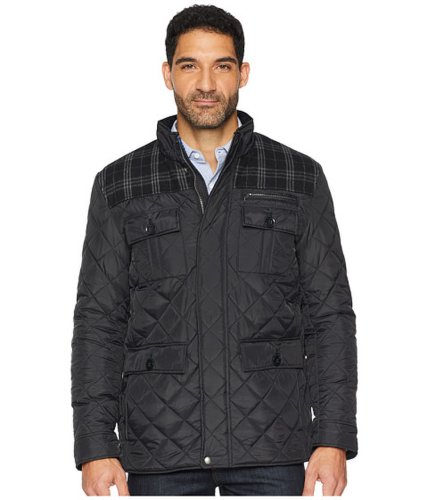 Imbracaminte barbati cole haan mixed media multi-pockets quilted jacket black