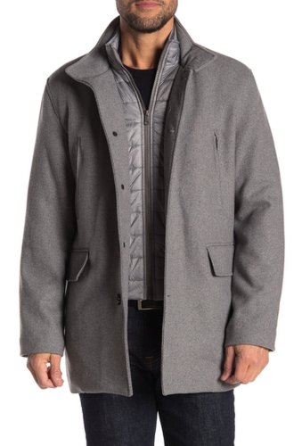Imbracaminte barbati cole haan wool blend puffer bib coat light grey
