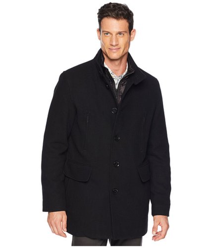 Imbracaminte barbati cole haan wool twill jacket with attached bib black