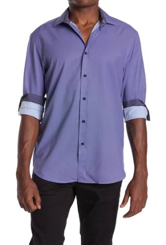 Imbracaminte barbati construct tattersall check print slim fit dress shirt purple