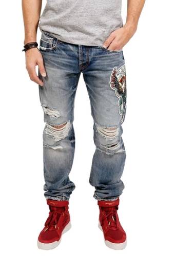 Imbracaminte barbati cult of individuality greaser slim straight jeans baylor