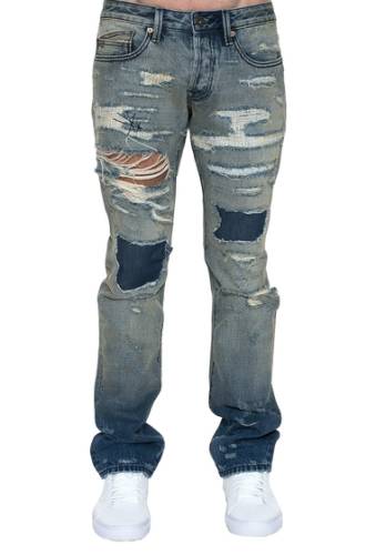Imbracaminte barbati cult of individuality rebel distressed straight jeans ino