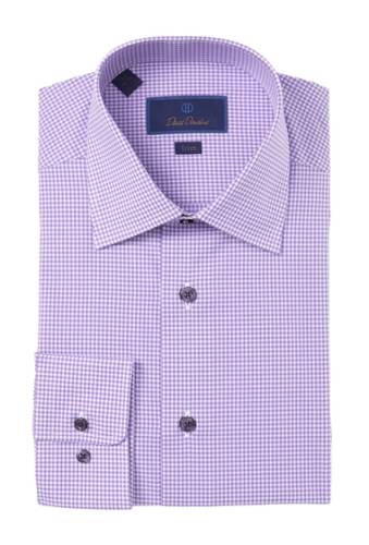 Imbracaminte barbati david donahue check trim fit dress shirt purple