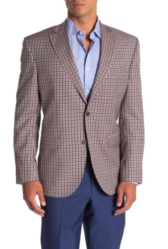 Imbracaminte barbati david donahue connor burgundy check two button notch lapel wool suit separates jacket burgundy