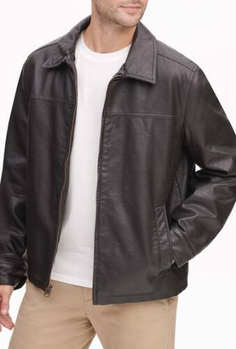 Imbracaminte barbati dockers james faux leather open-bottom jacket dark brown