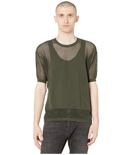 Imbracaminte barbati dsquared2 mesh short sleeve sweater military green