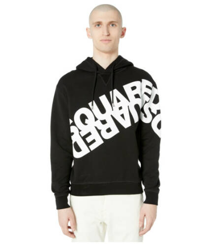 Imbracaminte barbati dsquared2 mirrored logo hoodie black