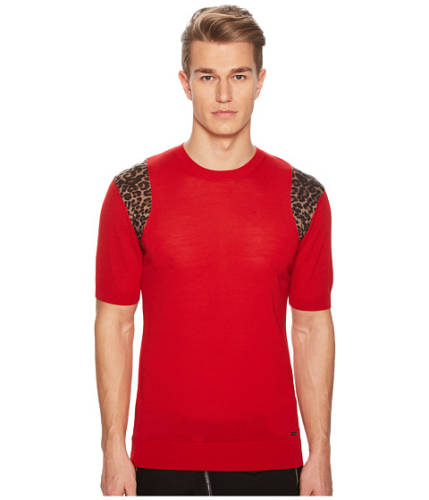 Imbracaminte barbati dsquared2 short sleeve sweater redleopard