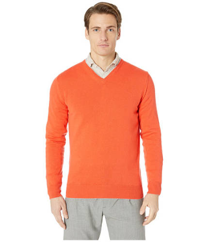 Imbracaminte barbati eleventy cashmere tipped v-neck sweater orange