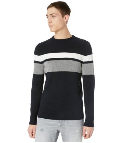 Imbracaminte barbati eleventy chest stripe soonia cotton sweater navy