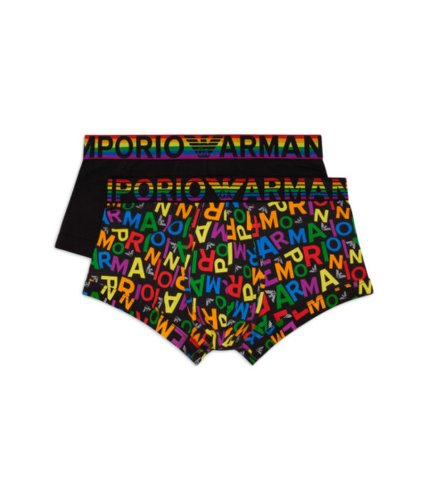Imbracaminte barbati emporio armani rainbow logo 2-pack trunks ea rainbow colorblack