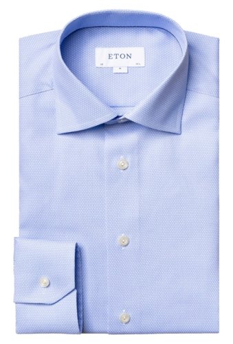Imbracaminte barbati eton contemporary fit geometric dress shirt blue