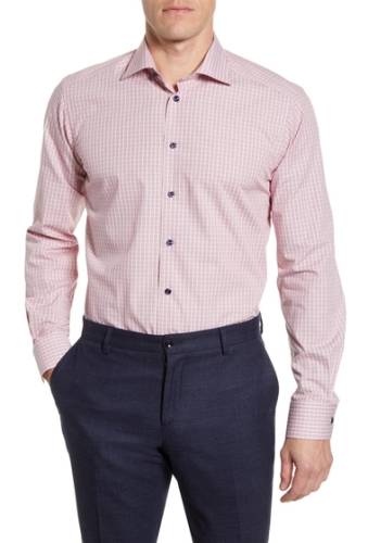Imbracaminte barbati eton contemporary fit plaid dress shirt pinkred