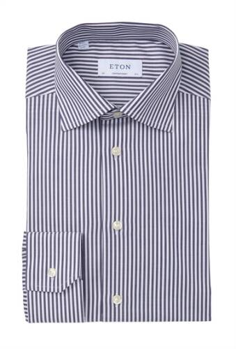 Imbracaminte barbati eton contemporary fit stripe dress shirt blue
