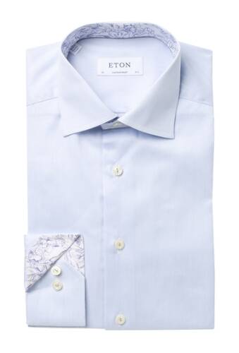 Imbracaminte barbati eton contrast floral print contemporary fit dress shirt blue