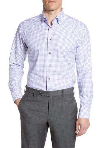 Imbracaminte barbati eton slim fit check print dress shirt purple