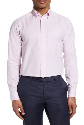 Imbracaminte barbati eton soft collection contemporary fit solid cotton silk shirt pinkred