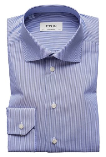 Imbracaminte barbati eton striped contemporary dress shirt blue