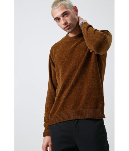 Imbracaminte barbati forever21 chenille crew neck sweater chestnut