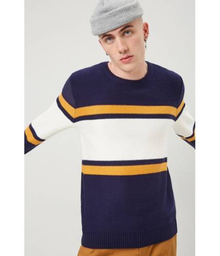 Imbracaminte barbati forever21 colorblock knit sweater navymustard