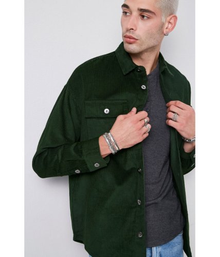 Imbracaminte barbati forever21 corduroy button-down jacket green