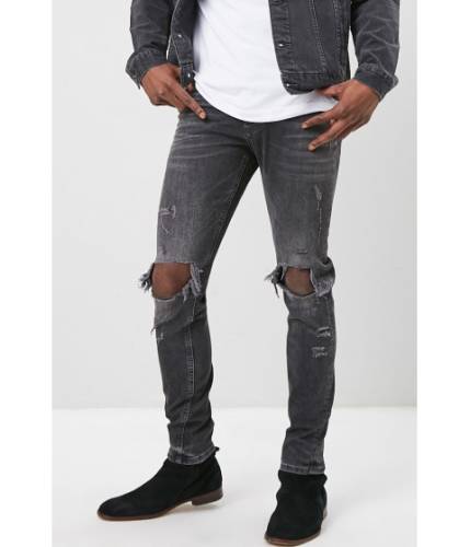 Imbracaminte barbati forever21 distressed button-fly jeans black